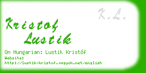 kristof lustik business card